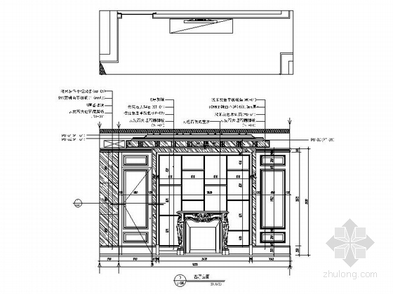 [温州]低调奢华欧式风格四居室样板间装修图（含效果）客厅立面图