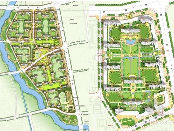 住宅区园林绿绿化资料下载-[济南]现代与古典融合高档住宅区景观与建筑规划设计方案