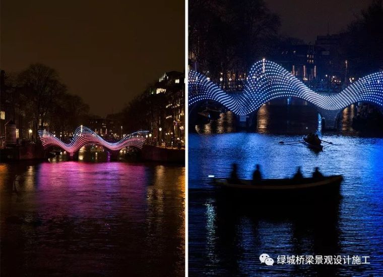 波浪起伏的“光桥”点亮阿姆斯特丹的运河_5
