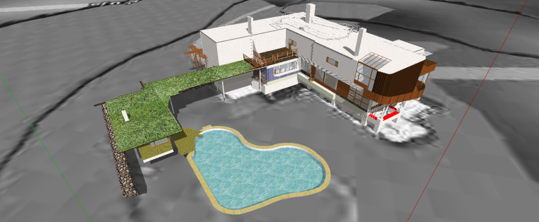 海滩小型度假别墅资料下载-小型别墅SU模型