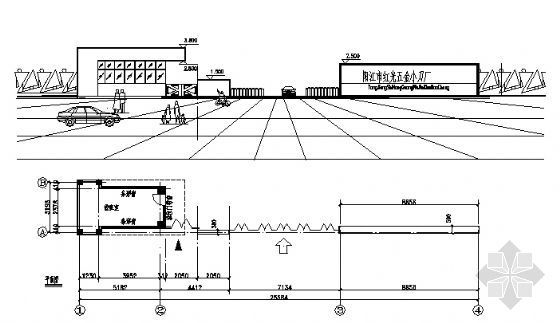 建筑施工工地大门CAD图资料下载-大门建筑施工图4
