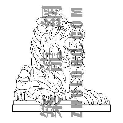 cad石狮子图块资料下载-雕塑8