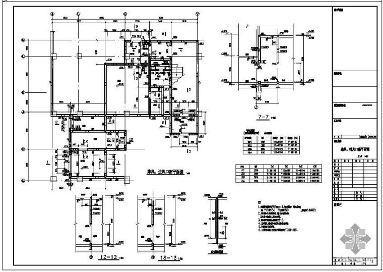 大楼防空地下室结构图集资料下载-某大楼地下室人防节点构造详图
