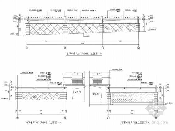 [福建]高档典雅型小区景观规划设计施工图-车库装饰详图