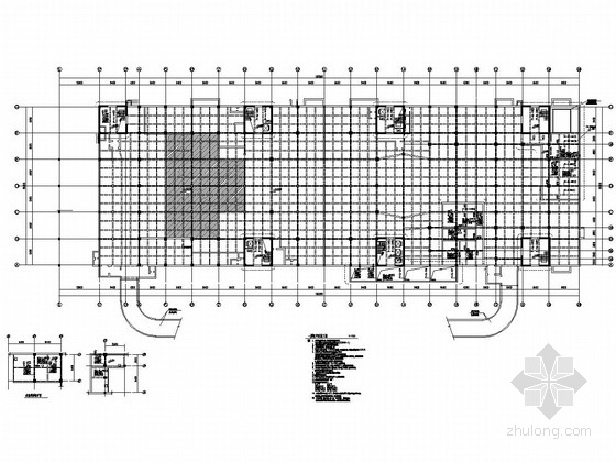中原之门造型局部带钢桁架框剪结构旅游中心结构图（含建筑图、超长）-一层梁平法施工图 