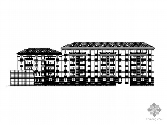 索诺马顶层复式住宅资料下载-某六层住宅楼建筑施工图（顶层复式）