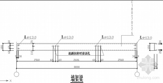 8m板桥施工资料下载-某8m墙架梁节点构造详图