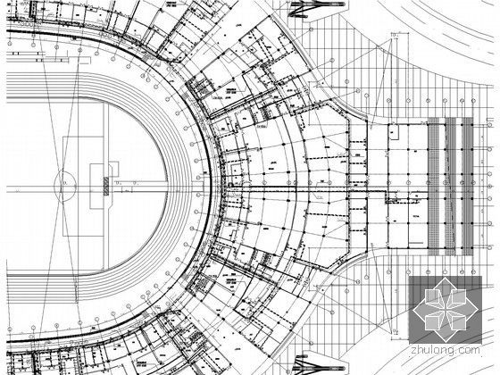 [山东]奥体中心暖通空调设计全套施工图90张(国家特大体育建筑群)-采暖C区水管平面