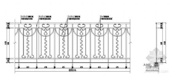 铁艺栏杆立面CAD资料下载-铁艺栏杆立面图15