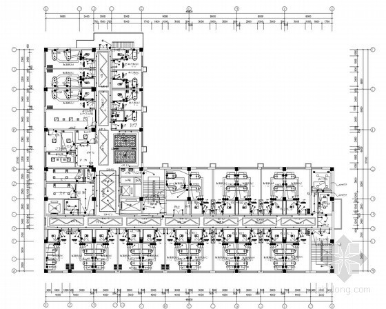 [山西]八层市中心医院及裙楼全套电气施工图纸（含暖通）-配电平面图 