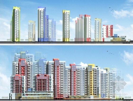 [江苏]住宅区规划及单体设计方案文本（国外知名建筑设计公司）-住宅区立面图