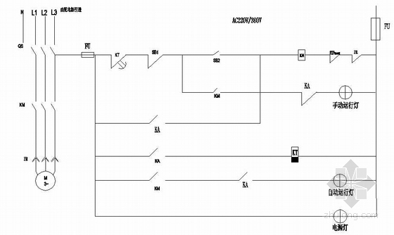 地铁施工动图资料下载-单速风机手（自）动控制原理图