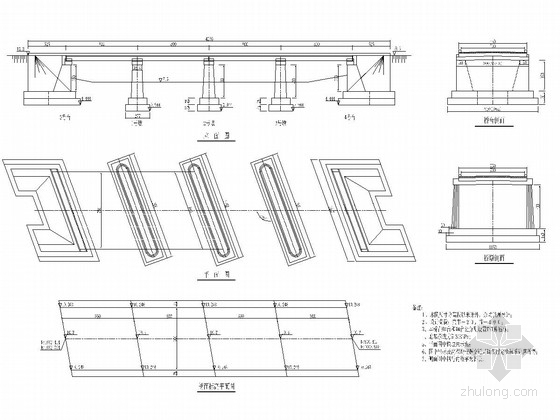 墩帽钢筋构造图资料下载-4x8m斜交钢筋混凝土板桥全套施工图（17张）