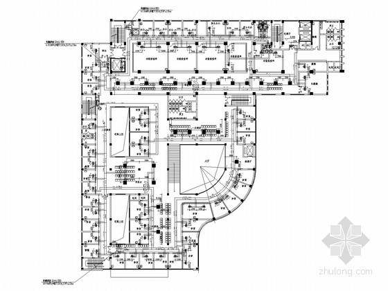 [江西]医院门诊楼空调及通风排烟系统设计施工图（冷热源系统多）-空调水管 