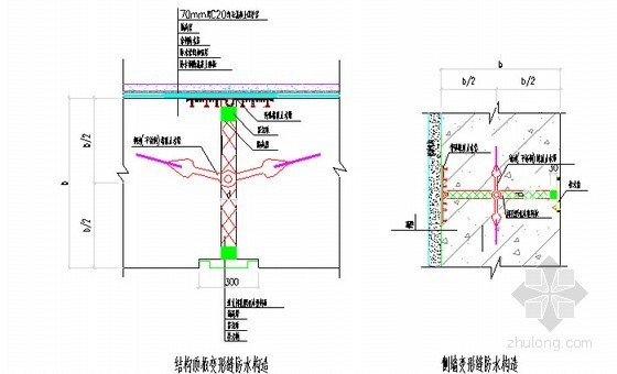 地铁地下两层双岛式站台车站防水施工方案22页-变形缝结构 