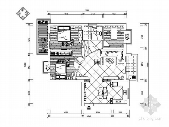 高层三居室现代风装修图资料下载-现代紧凑三居室装修图