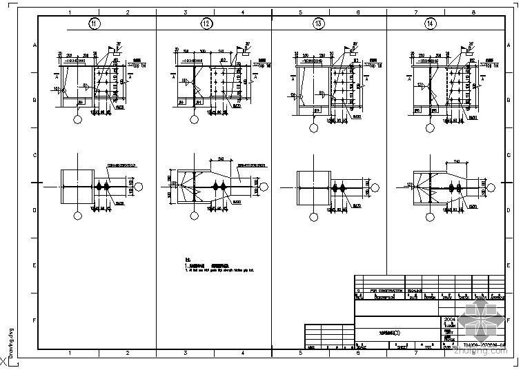 混凝土柱顶资料下载-某梁柱连接柱顶节点构造详图(2)