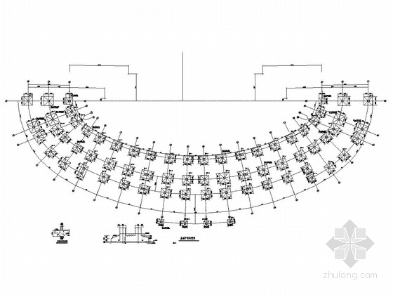混凝土弧形楼板资料下载-三层弧形框架结构旅游园办公楼结构施工图
