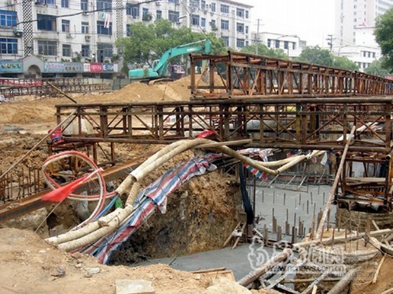 龙门架立面图资料下载-[北京]地下通道盖挖法及人工挖孔桩施工方案