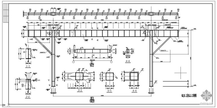 钢结构造型计算书资料下载-某钢结构通廊节点构造详图(含PKPM计算书)