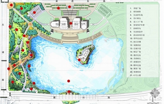 固安海德公园景观概念方资料下载-昆山水上公园景观概念设计