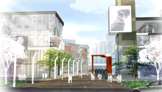沿街商业广场景观设计资料下载-[浙江]现代生态互动商业广场景观设计方案