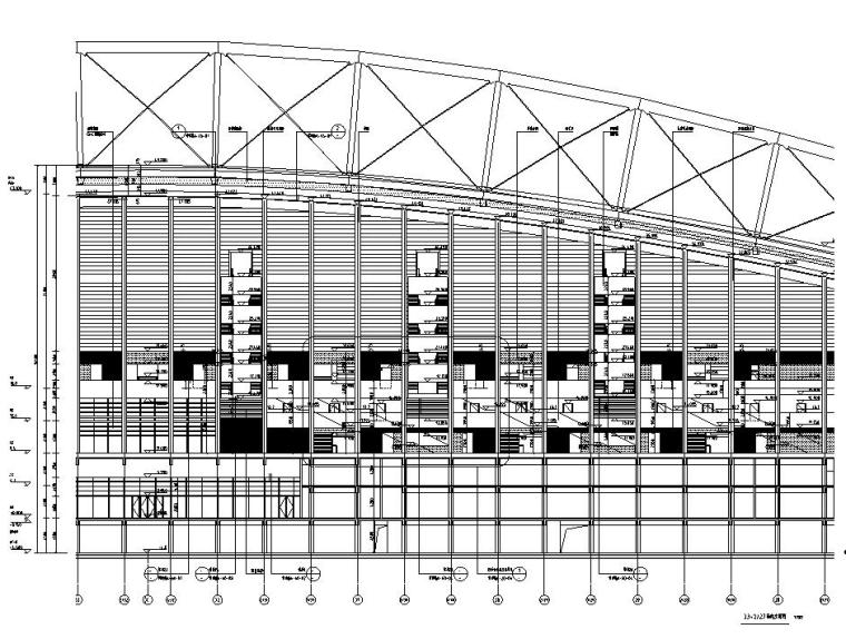 [海南]海口体育场项目全套建筑施工图（最新+168张CAD）-01 立面展开图