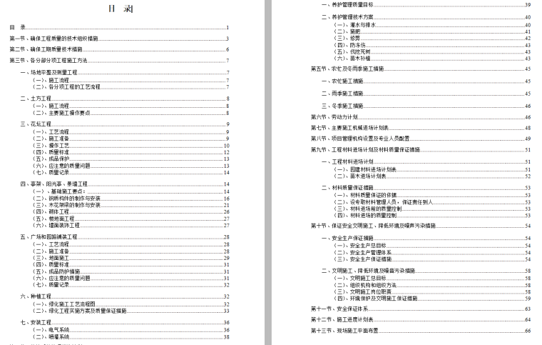 云南省园林绿化施工工程验收规范资料下载-标准园林绿化工程施工组织设计方案范本（68页）
