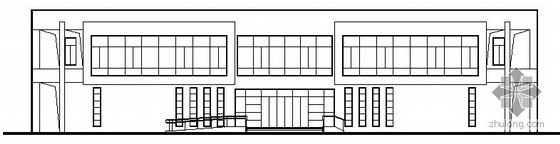 山西办公建筑施工图资料下载-某二层半圆型商业办公建筑施工图