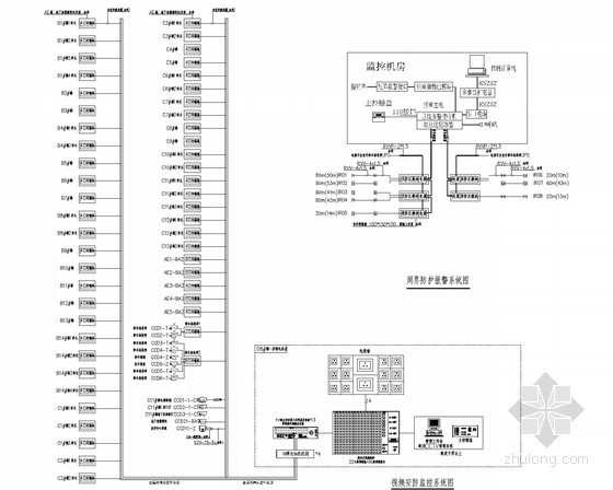 [浙江]高层住宅楼电气设计施工图纸-视频安防监控系统图 