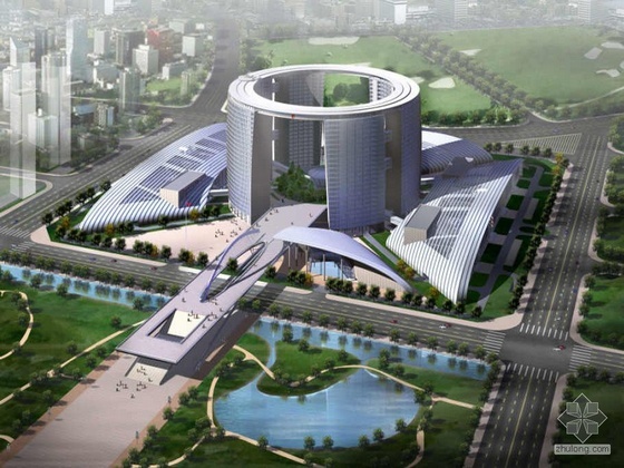 市民中心空间设计资料下载-[杭州]某市民中心广场建筑设计方案文本