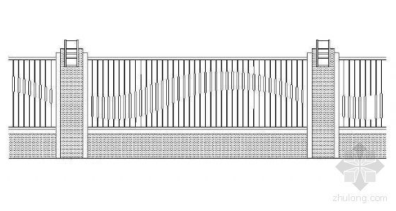 栅栏平面CAD资料下载-标准周围栅栏详图