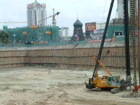 拉森钢板桩支护设计方案资料下载-[黑龙江]商业大厦深基坑支护结构设计方案（钢板桩）