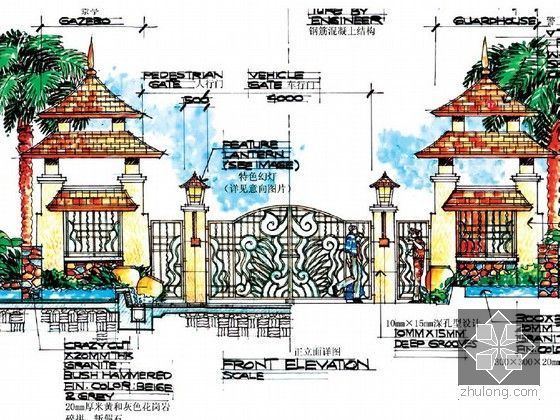 景观大门手绘作品集锦-图6