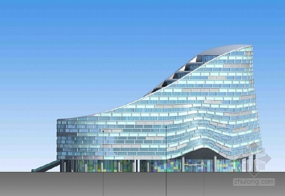 [东莞]超现代绿色商会综合大厦设计方案文本-超现代绿色商会综合大厦立面图