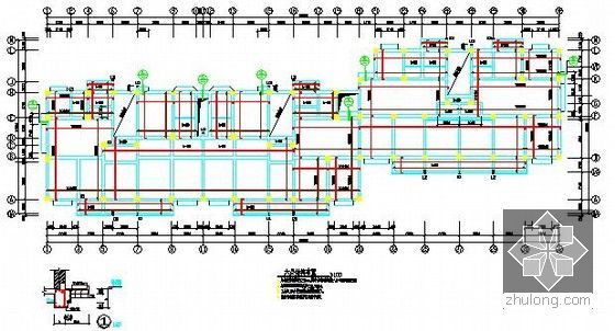 [毕业设计]江苏6层框架结构住宅楼建筑工程施工图预算书(含钢筋工程量计算 施工图纸)-6层结构布置图