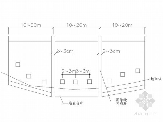 重力式挡土墙设计构造图及计算小程序-变形缝设置大样 