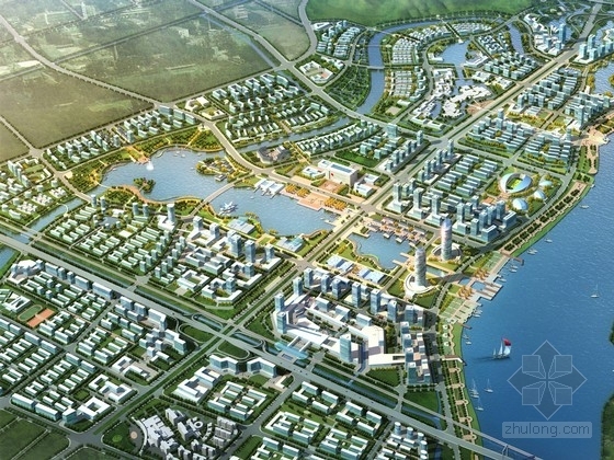 现代滨水城市规划设计资料下载-[广东]滨水城市规划及单体建筑设计方案（知名设计院）