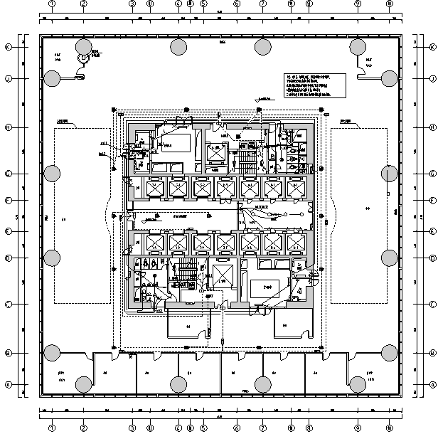 深圳超高层办公楼强弱电施工图-照明平面图
