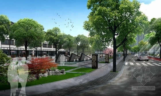 [江苏]新苏式城市滨水文化景观大道规划设计方案（效果图丰富)-景观效果图