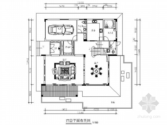 客厅背景墙现代风格资料下载-[广东]大型山水豪华现代风格三层生态别墅室内装修施工图