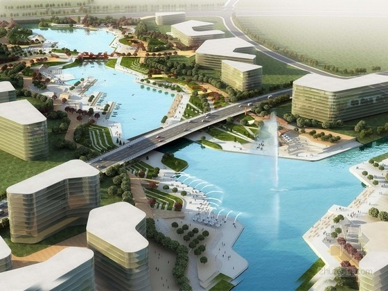 城市滨水景观规划资料下载-[南京]城市中心商务区滨水景观规划设计方案