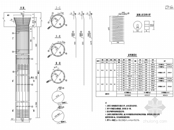 单薄壁实心墩结构桥梁下部结构施工图（91张）-主桥桩基钢筋图