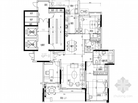 著名住宅设计案例资料下载-[广东]著名大学三居室住宅室内装修设计方案