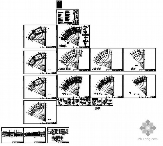 扇形建筑结构资料下载-上海某扇形商业用房建筑结构图