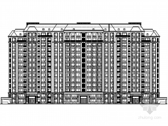 某七层古典风格资料下载-[江苏]某小区十四层板式新古典风格高层住宅建筑施工图