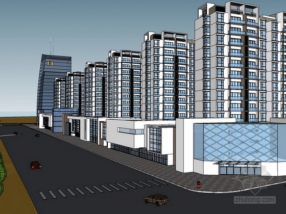 低层小区住宅模型资料下载-小区住宅规划sketchup模型下载