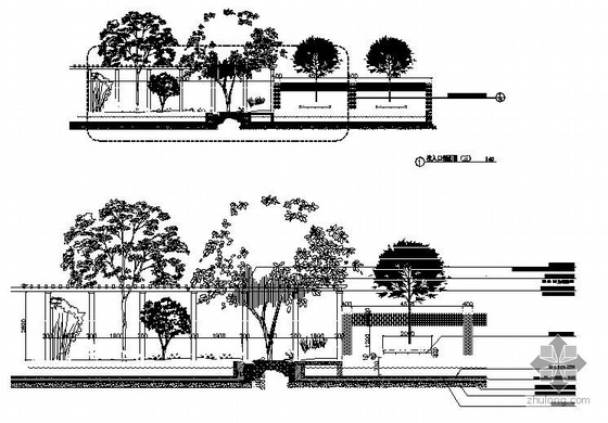 某小区入口景观cad图纸- 