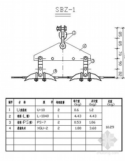 35kv三联杆组装图资料下载-某35KV电力线路避雷器绝缘子全套组装图