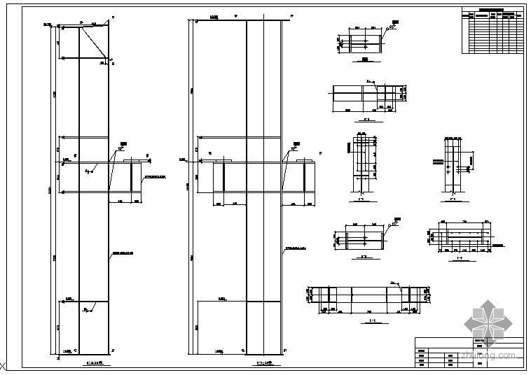 混凝土梁下挂钢柱节点资料下载-某钢柱结构节点构造详图